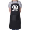Print4U Crazy Cat Lady BBQ Cooking Funny Novelty Apron Black