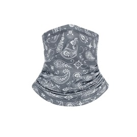 Trifong Face Cover, Summer, UV Protection, Paisley Pattern, Gray, Mask, Cool, Quick Drying, Sweat Absorbent, Face Protection, Anti-breath, Ultraviolet Protection, Thin Face Mask, UPF50+, Sports, Golf