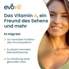 EVOVIT VITAMIN A in kaltgepresstem italienischen nativem Olivenöl extra - Natürliches Nahrungsergänzungsmittel mit hoher Bioverfügbarkeit - 4 Monate haltbar | Made in Italy 30ML