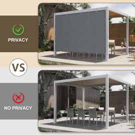 LOVE STORY Sun Shade Cloth with Grommets 4/6/8/10/12/14/16 Pergola Shade Cover Sun Screen Fabric Shade Tarp Panel for Patio Garden Deck, 8' x 10', Dark Grey