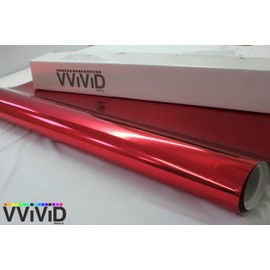 VViViD Red Mirror Chrome Vinyl Wrap Self Adhesive Film Air Release Bubble and Air-Free 3Mil (1ft X 5ft)