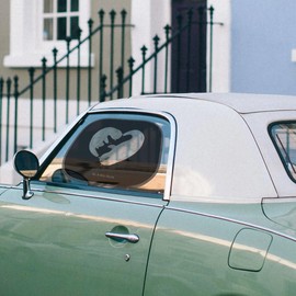 Mr. & Mrs. Panda Car Sun Shade Otter Heart - Gift, Love, Love You, Sea Otter, Anniversary, Sun Protection for Car Windows, Love Gift