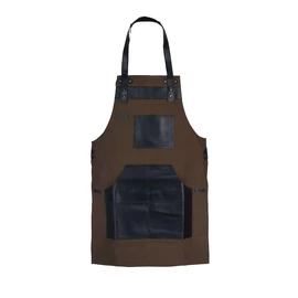 Tanner london Professional Canvas Apron, Multiple Colours,Leather Pockets, Adjustable Straps (Brown)