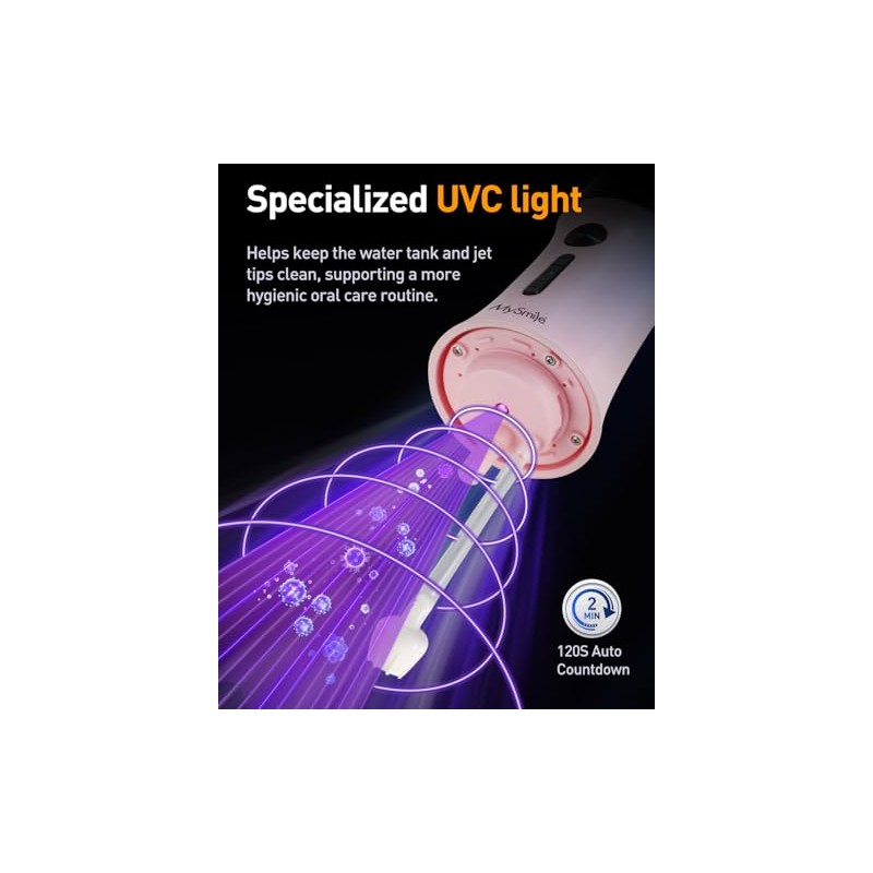 Mysmile Lp221 Uvc Irrigadores Dentales Inalámbricos Esterilizables Dientes Hilo Dental