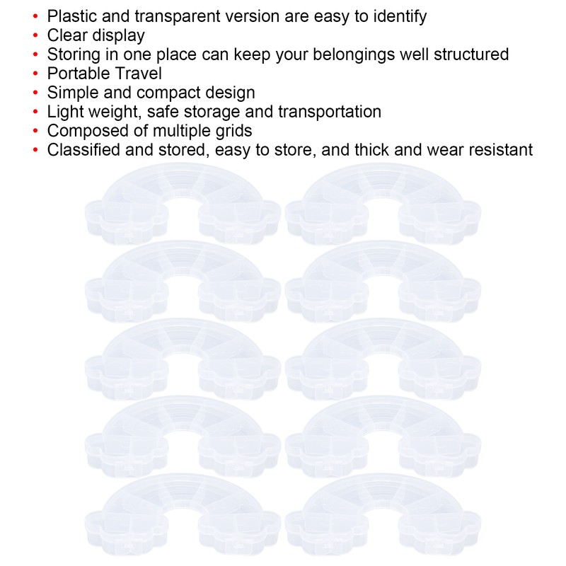 10Pcs Rainbow Shaped Transparent Storage Box Dust Proof Storage Box