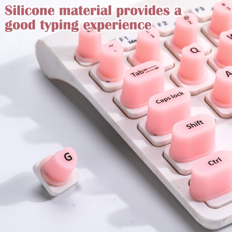 Kingdder 70 Pcs Keyboard Cover for Long Nails with Letters