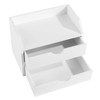 ROSE BLOOM White Wood Desk Organizer with 2 Drawer, Mini