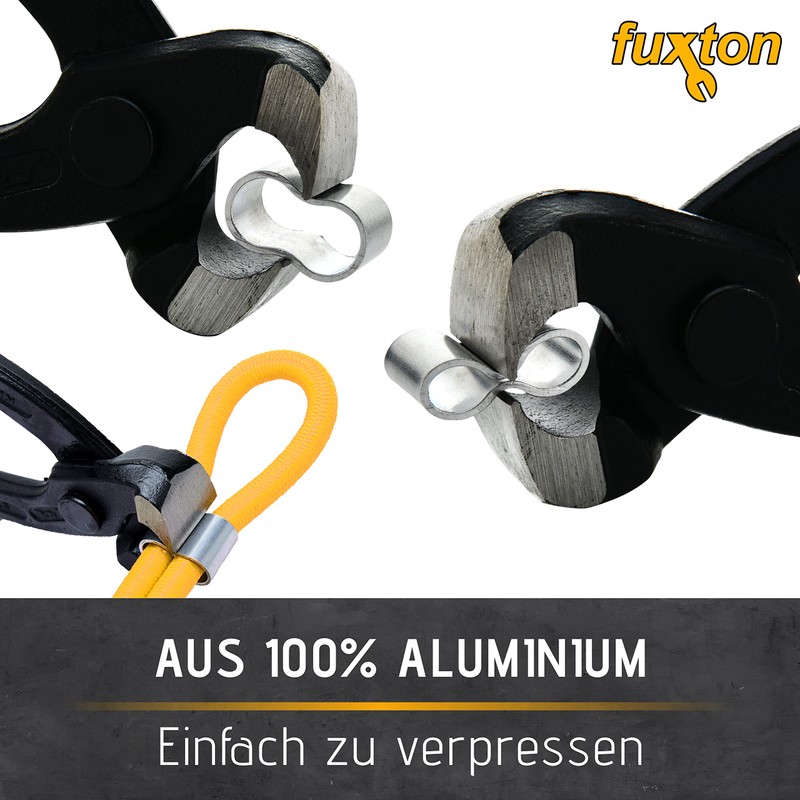 fuxton 25 x Professional Rope Clamps 6 mm Aluminium Choke