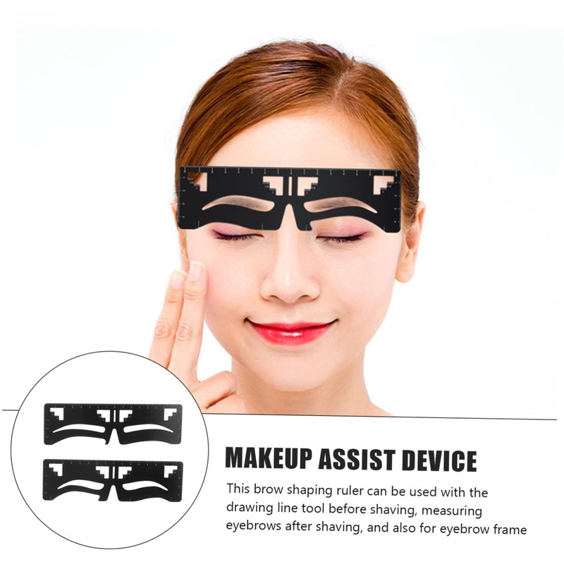 IWOWHERO Eyebrow Ruler Set 2pcs Eyebrow Stencil Level for Fast