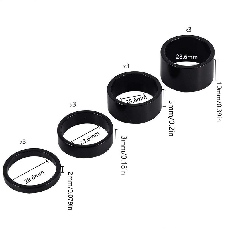 8 PCS Bicycle Headset Spacer Bike Handlebar Stem Spacers Threadless