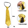 NiceYnn 2pcs Sequined Zipper Ties for Men, Glitter Sparkly Paillette