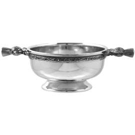 English Pewter Company Slainte Mhath Celtic Pewter Scottish Quaich Whisky Tasting Bowl Loving Cup [PQ532-2.5]
