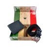 Biagiotti Men's Gift Box Leather Wallet and Elastic Belt with
