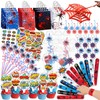 Ohjijinn 146Pcs Spider Party Favors, including Gift Bags, Stickers, Drinking