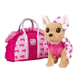 Simba 105893346 ChiChi Love Rose Fashion, Chihuahua Plush Dog in Cute Rose Outfit with Matching Bag, 20 cm, from 5 Years