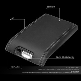 DNA MOTORING GECS-006 Center Console Armrest Lid Cover Compatible with 2009-2014 F-150/2010-2014 Mark LT W/Flow Through Consoles