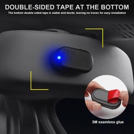 JinRui-T 2PCS Solar Power Fake Car Alarm LED Light Simulated Dummy Warning Anti-Theft LED Flashing Security Light Car Alarm System Lamp with USB Port Blue & Red Light