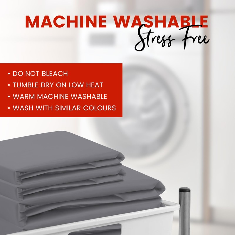 HOME ACE Non Iron Percale Standard Pillowcases 2 Pack Grey,