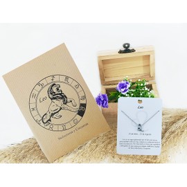 Halskette Sternzeichen Edelstahl Schöne Karte Bedeutung Sternzeichen Anhänger Horoskop Für Frauen oder Mann Geburtstagsgeschenk, Standard, Edelstahl, Nicht zutreffend