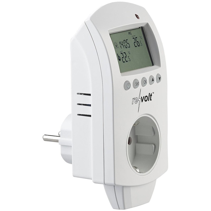 revolt Thermostat Switch: Set of 2 Digital Socket Thermostats for