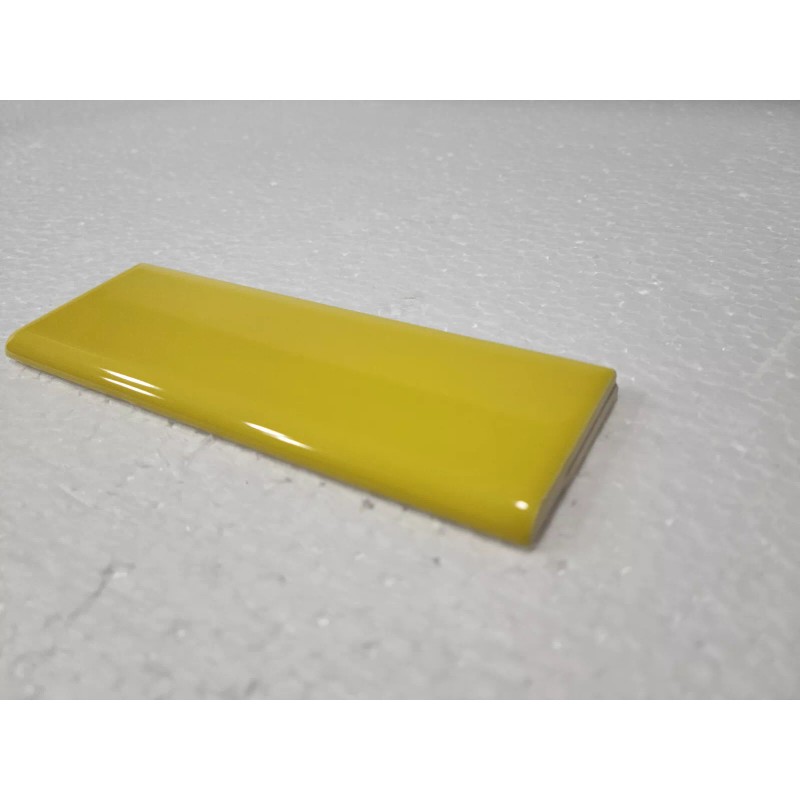 Daltile Sunflower Yellow Ceramic Tile Bullnose Backsplash Curved Edge Subway