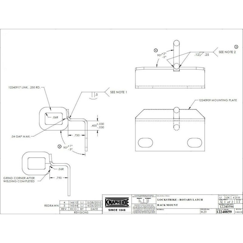 Knapheide 12240859, Lock Strike for Rotary Latches