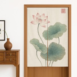 Feblilac Japanese Noren Doorway Curtain Asian Traditional Ink Painting Doorway Curtain Cotton Linen 33.5"x 55" Door Curtain Tapestry for Kitchen Bistro Partition Shading Home Decorative