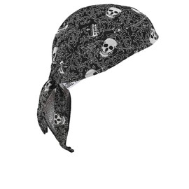 Ergodyne Mens High-Performance Terry Cloth Bandana - Tie, Skulls