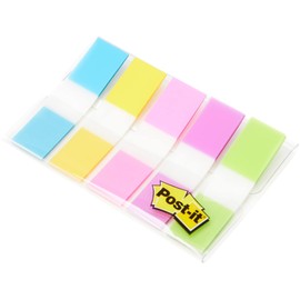 Post-it Index Small In a Plastic Dispenser, Assorted Bright Colours, 5 Packs of 20 Sticking Strips - To Mark, Highlight or Color Code Important Information