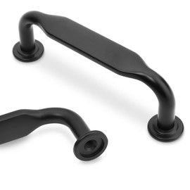 Amasideca 10 Pack Matte Black Cabinet Pulls 3 Inch(76mm) Hole Centers Kitchen Cabinet Handles Zinc Alloy Black Drawer Pulls Solid Cabinet Hardware