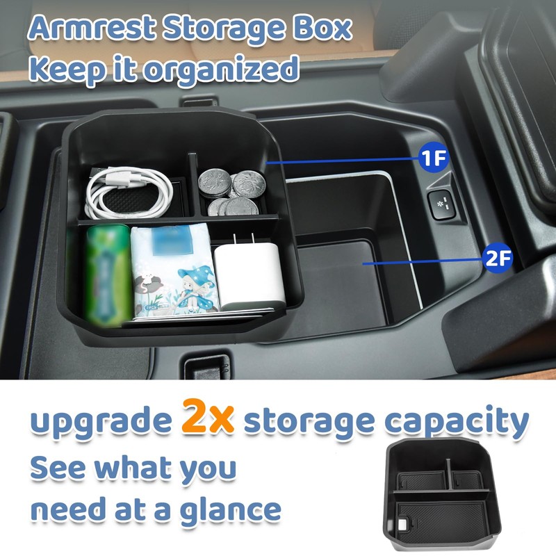 Center Console Organizer Compatible with 2020-2024 Land Rover Defender Armrest
