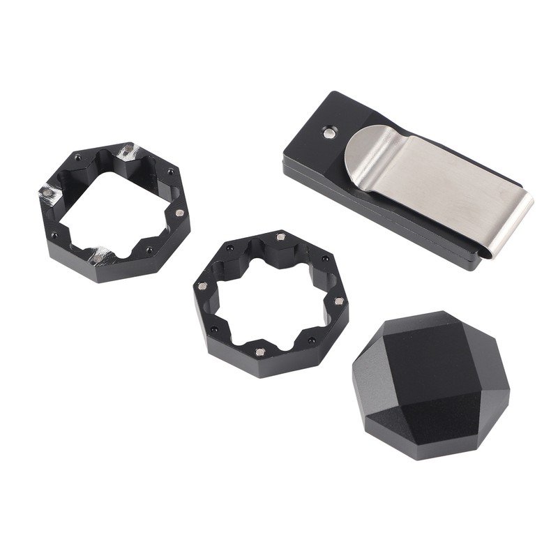 Aluminum Cue Chalk Holder Clip Octagon Universal 3 Layers Billiard