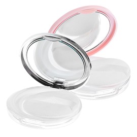 2 Pcs Loose Powder Container with Puff,Powder Puff and Container,Refillable Travel Powders Containers Empty Makeup Containers Powders Puffs Case with Mirror Elasticated Net Sifter(Pink Silver)