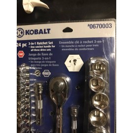 Kobalt 24 piece socket set english 5/32" to 1" 20 sockets