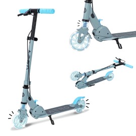 Aero Scooter for Kids 5-8 | Dynamic Lights, Hand Brake & Shock Absorption | Boys Girls 2 Wheels Kick Scooter | Foldable & Height Adjustable