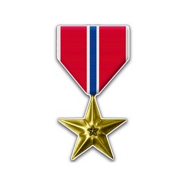 US Bronze Star Ribbon Sticker (u.s. Military Honor Award Vinyl Decal for car Truck or Laptop)