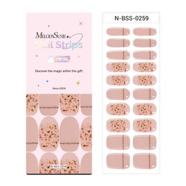 MelodySusie Semi Cured Gel Nail Strips (Glitter Pink)- Works with Nail lamp, Salon-Quality, Long Lasting, Easy to Apply & Remove - Includes 20pcs