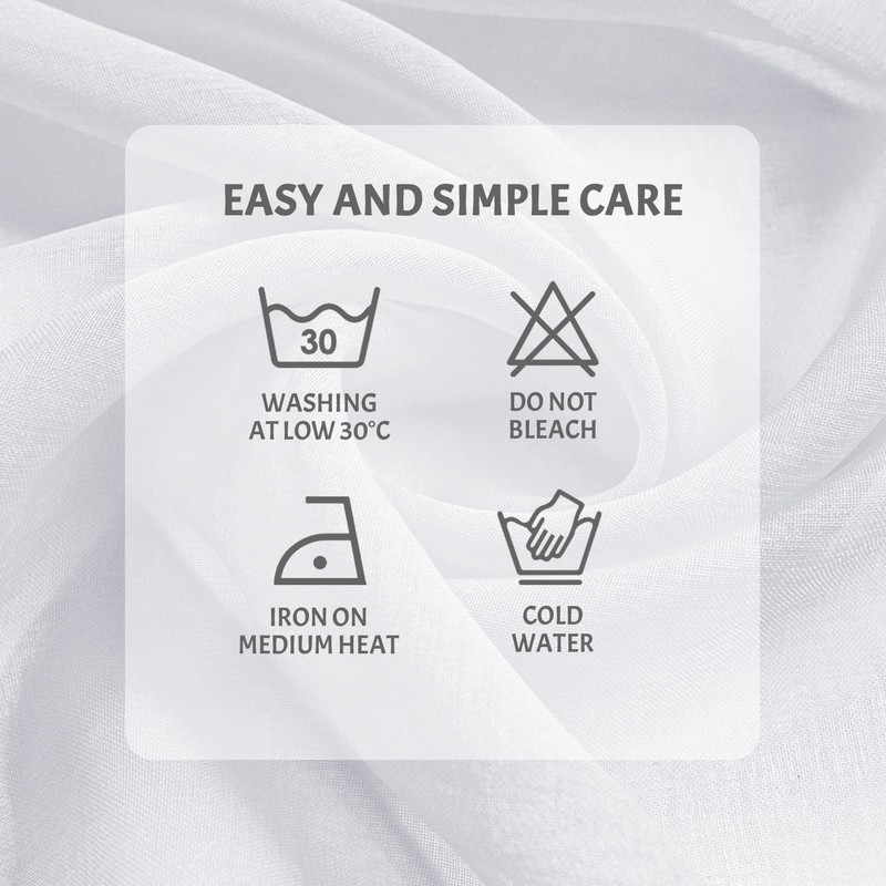 MRTREES Voile Curtains, Semi-Transparent, Short with Eyelets, Scarf Curtains in