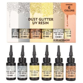 6pcs Colored UV Resin 10ml Each Pen Shaped Fast Curing Aluminum Foil Sealing UV Glue for DIY Jewelry Crafts Yellow Series