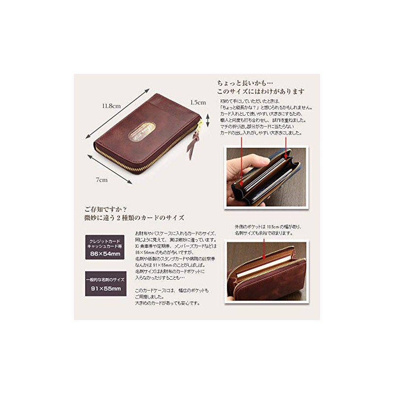 Avies Vintage Wax Leather, Genuine Leather, Pass Case, Card Case,