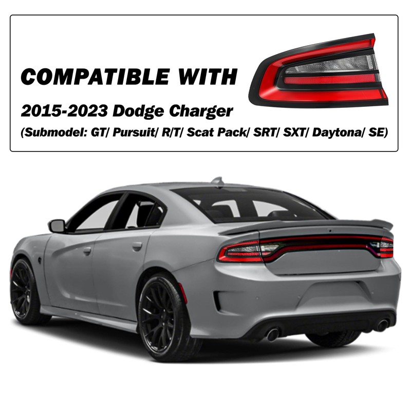 SOCKIR Outer LED Tail Lights Assembly Compatible with 2015-2023 Dodge