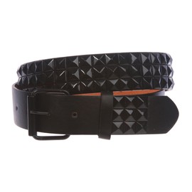 Cinturón de piel con estampado de estrellas negras punk rock, Negro -, S 30"-32"