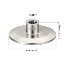 PATIKIL 2 Inch TC Tri Clamps Adaptor, Tri-Clover Fittings to NPT 1/4" Female Sanitary Thread Adaptor 304 Stainless Steel for Food Beverage Dairy, Ferrule 64mm
