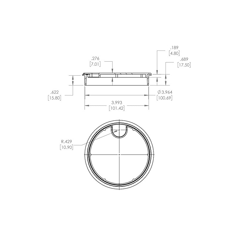 MyCableMart 4"" Cut-Hole Size White Round Wire Management Grommet with