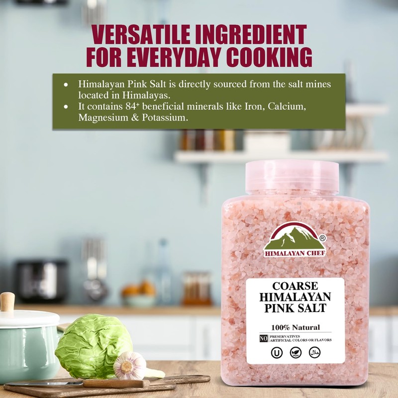 Himalayan Chef Pink Himalayan Salt Coarse Grain, 5 lbs Plastic