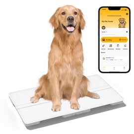 unipaws Digital Pet Scale MAX 650lbs, Large Veterinary Scale for Giant Dogs, Baby Scale, Digital LED Display with Reversible Readings, Bluetooth Ailink App, Voice Broadcast, USB Charging