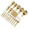 18PCS Measuring Cup Stainless Steel Gold Coffee Spoon Cup Set