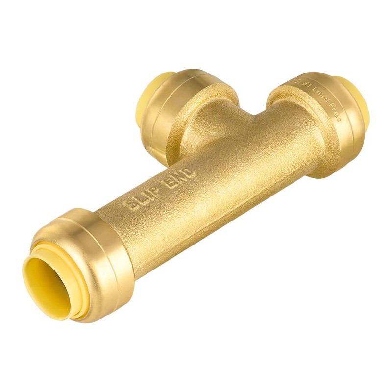 (Pack of 2) EFIELD 1/2-Inch Slip Tee Push-Fit Brass Fittings