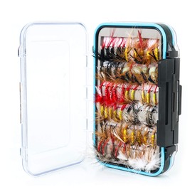Maxcatch 120 pcs Fly Fishing Flies Kit Handmade Assortment Dry/Wet Flies, Nymphs, Streamers with Fly Box Included (Flies Assortment 120 Flies with Fly Box A)