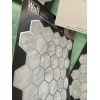 MAIN STREET WALL CREATIONS 5 Peel Stick 8"x8" Art Wall Tile Hexagon Mosaic Gray MARBLE SILVER